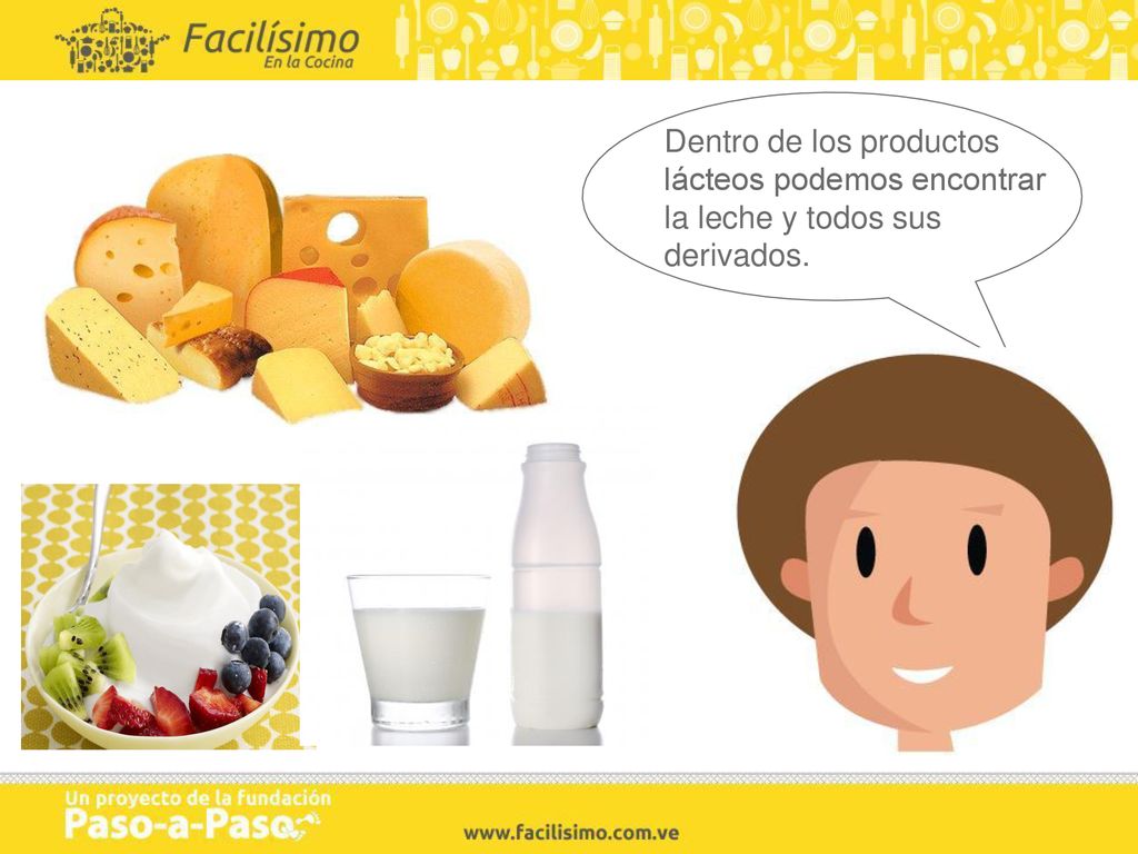 Dentro de los productos lácteos podemos encontrar la leche y todos sus derivados.