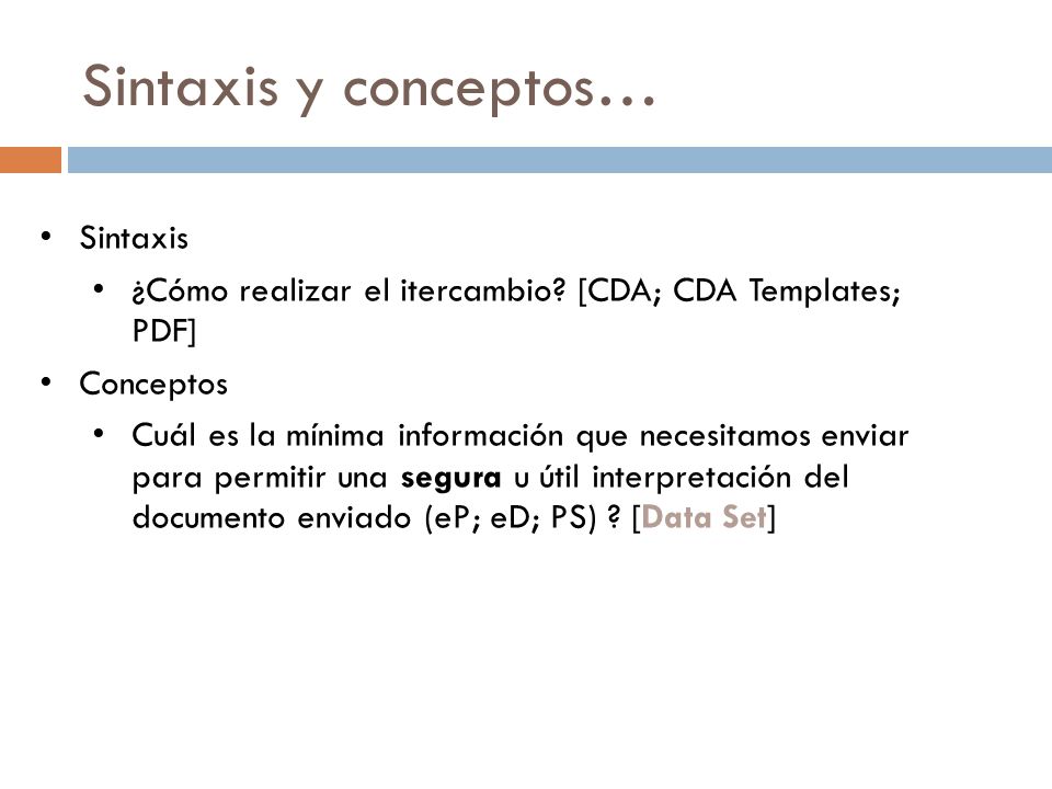 Sintaxis y conceptos… Sintaxis