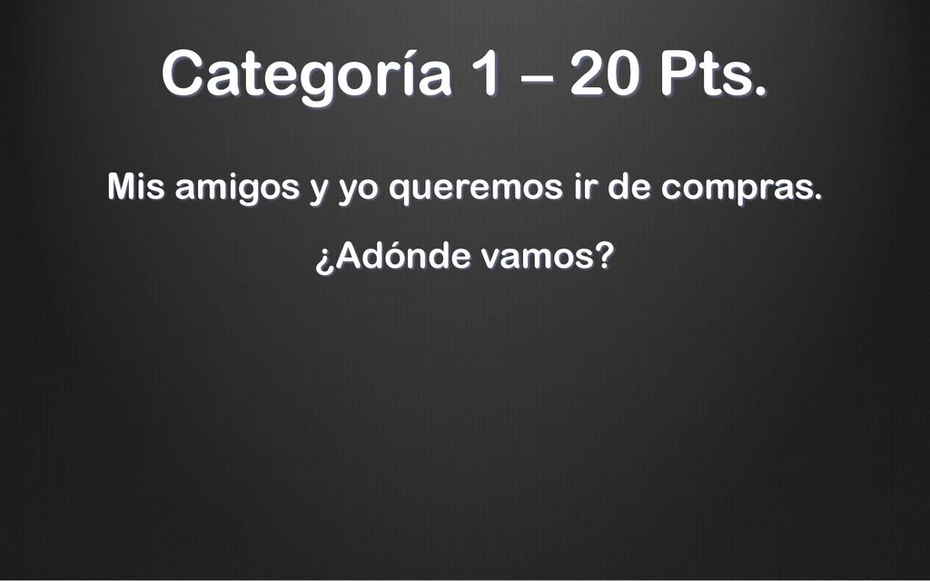 Mis amigos y yo queremos ir de compras. ¿Adónde vamos