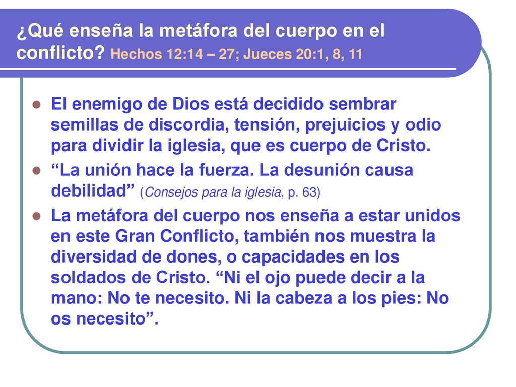 ¿Qué enseña la metáfora del cuerpo en el conflicto