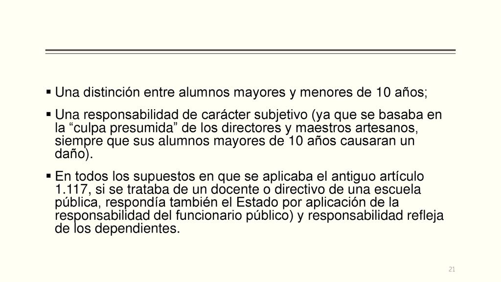 Una distinción entre alumnos mayores y menores de 10 años;