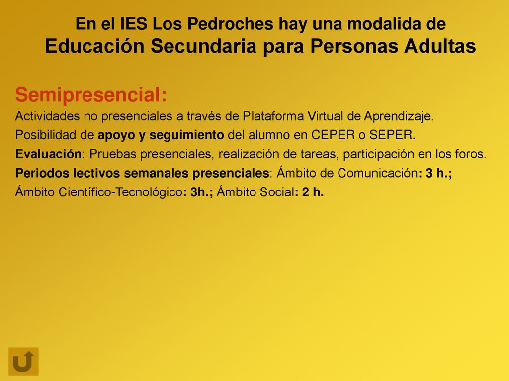 En el IES Los Pedroches hay una modalida de Educación Secundaria para Personas Adultas