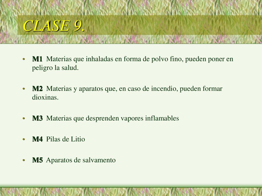 CLASE 9. M1 Materias que inhaladas en forma de polvo fino, pueden poner en peligro la salud.