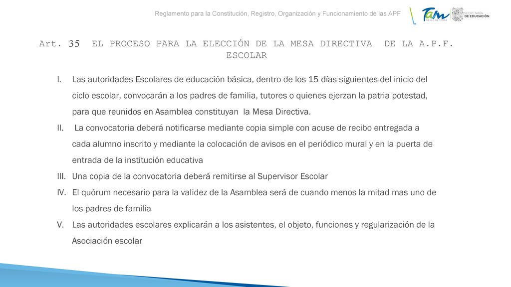 Reglamento para la Constitución, Registro, Organización y Funcionamiento de las APF