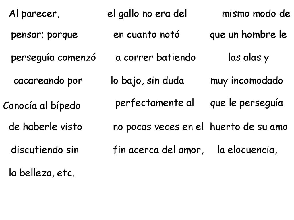 Al parecer, el gallo no era del. mismo modo de. pensar; porque. en cuanto notó. que un hombre le.