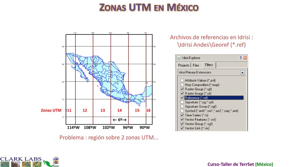 Zonas UTM en México Archivos de referencias en Idrisi :
