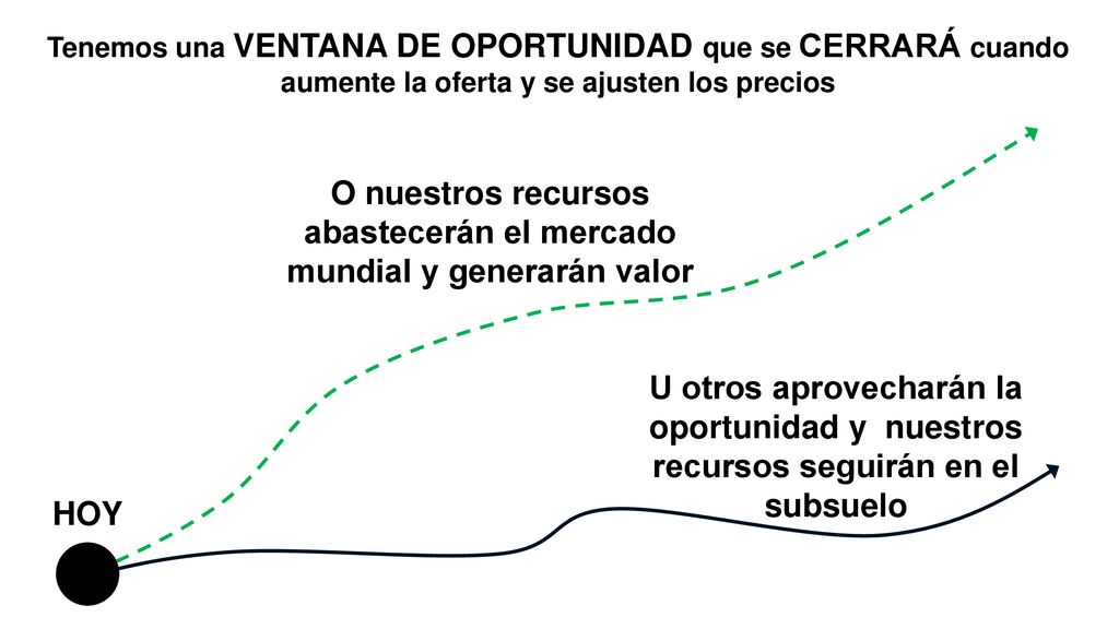 O nuestros recursos abastecerán el mercado mundial y generarán valor