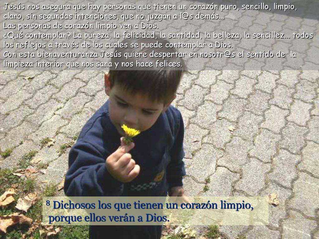 Jesús nos asegura que hay personas que tienen un corazón puro, sencillo, limpio, claro, sin segundas intenciones, que no juzgan a demás...