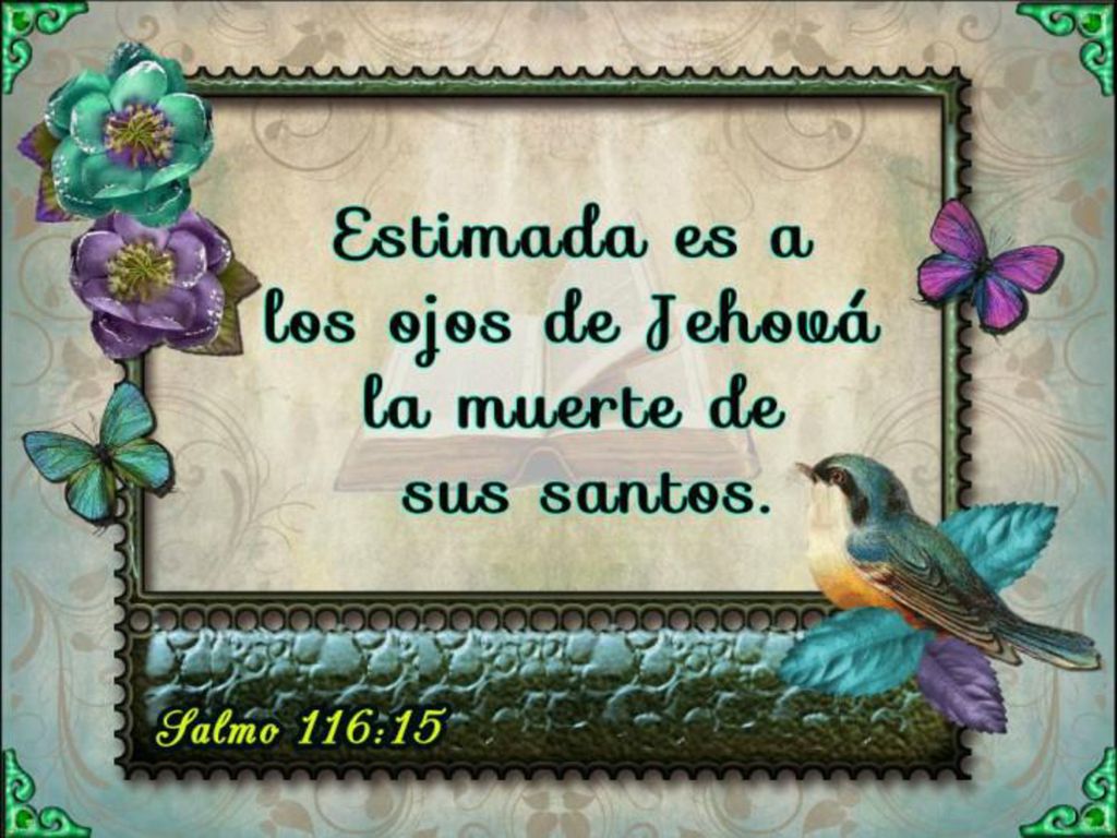 LA MUERTE DE LOS SANTOS ES PRECIOSA PARA DIOS. SALMOS.116:15.