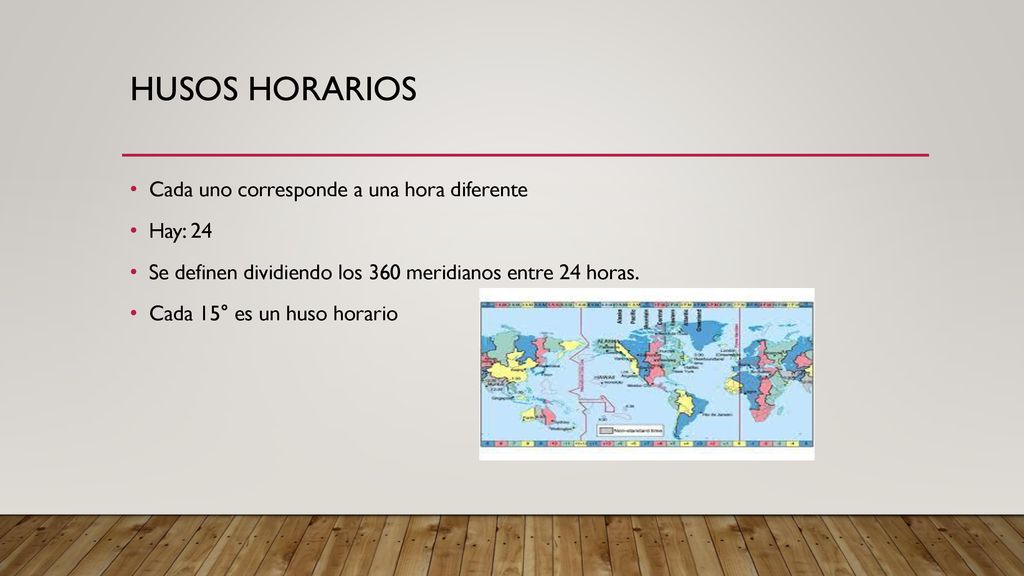 HUSOS HORARIOS Cada uno corresponde a una hora diferente Hay: 24