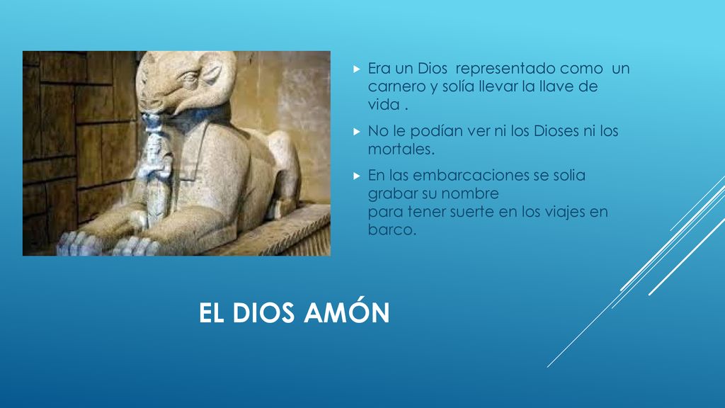 Era un Dios representado como un carnero y solía llevar la llave de vida .