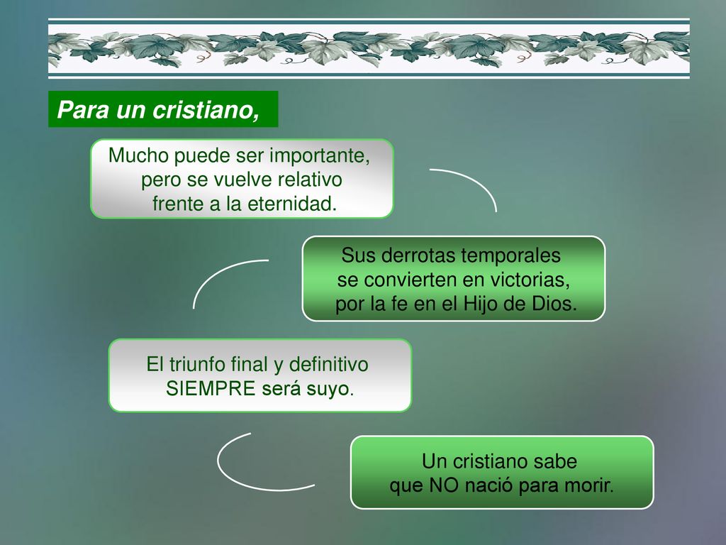 Para un cristiano, Mucho puede ser importante, pero se vuelve relativo