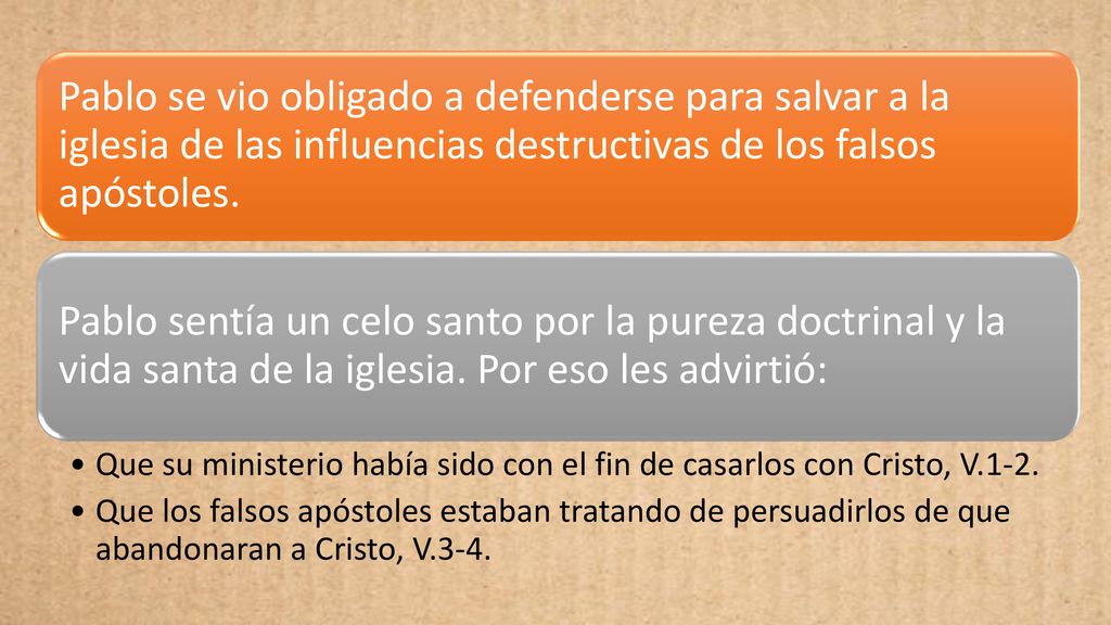 Pablo se vio obligado a defenderse para salvar a la iglesia de las influencias destructivas de los falsos apóstoles.