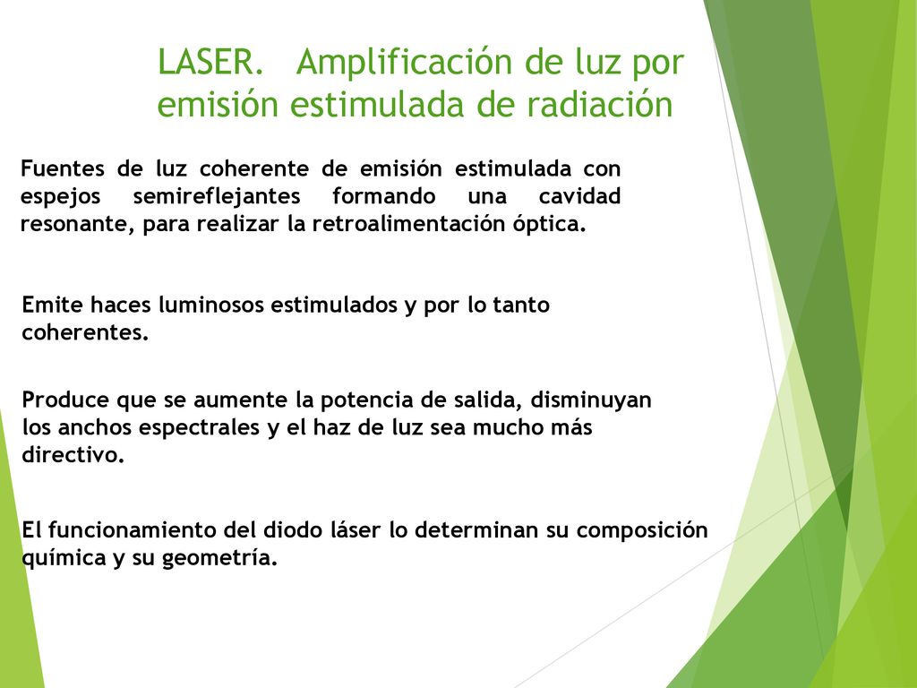 LASER. Amplificación de luz por emisión estimulada de radiación