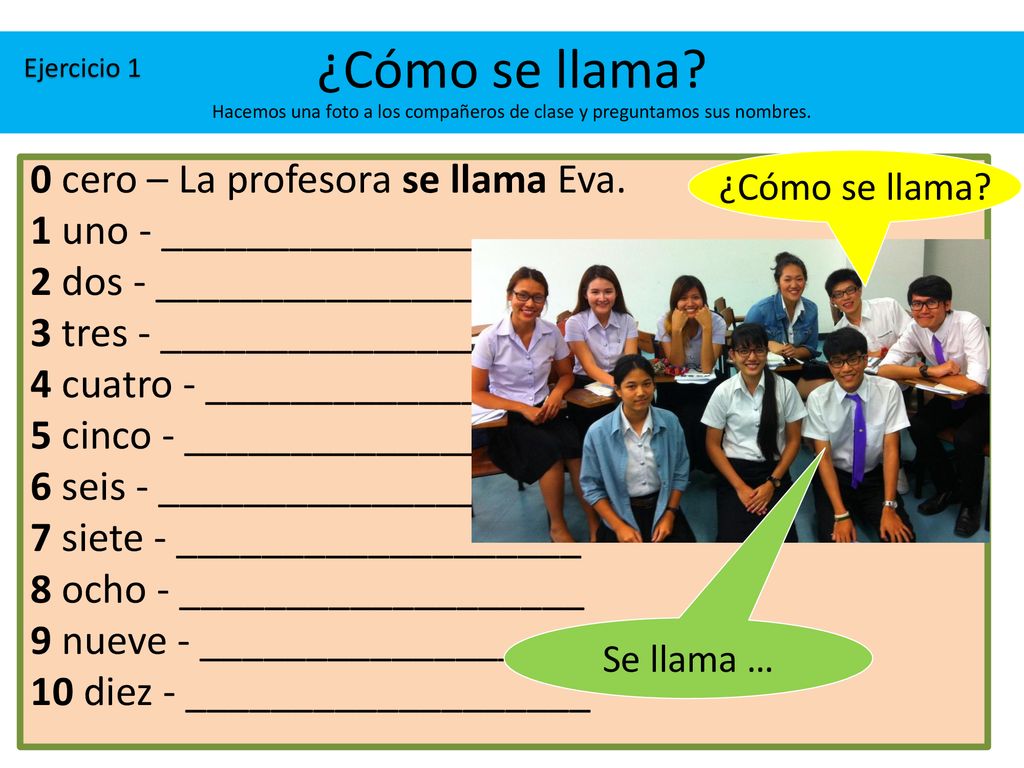 ¿Cómo se llama Hacemos una foto a los compañeros de clase y preguntamos sus nombres.