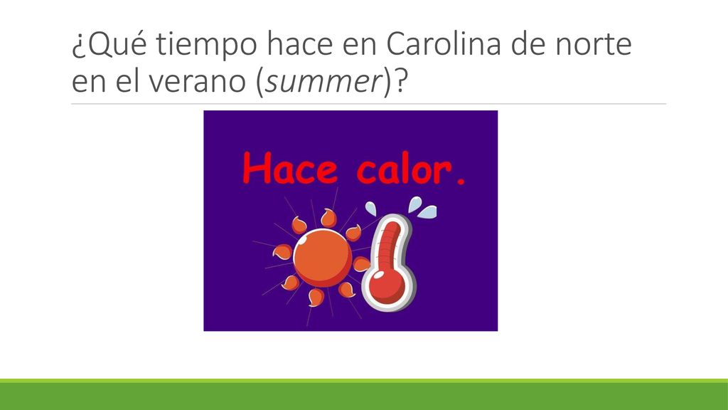 ¿Qué tiempo hace en Carolina de norte en el verano (summer)