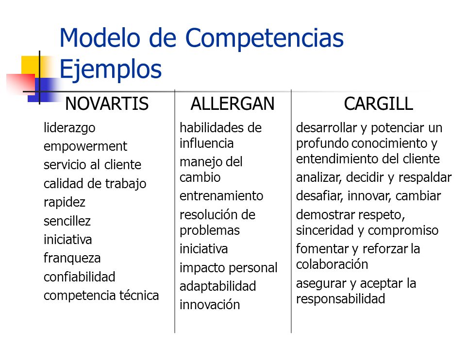 Modelo de Competencias Ejemplos