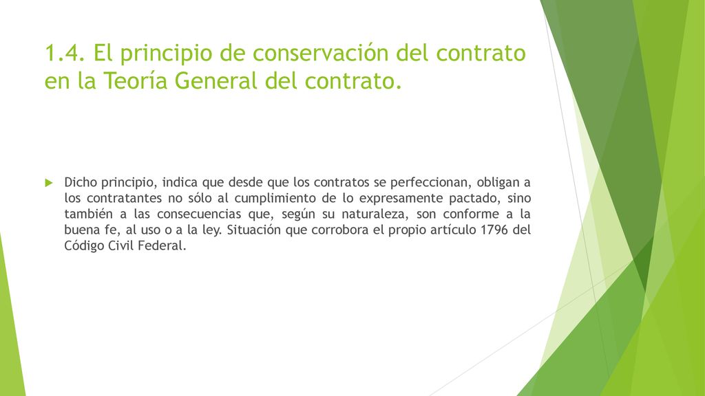 1.4. El principio de conservación del contrato en la Teoría General del contrato.