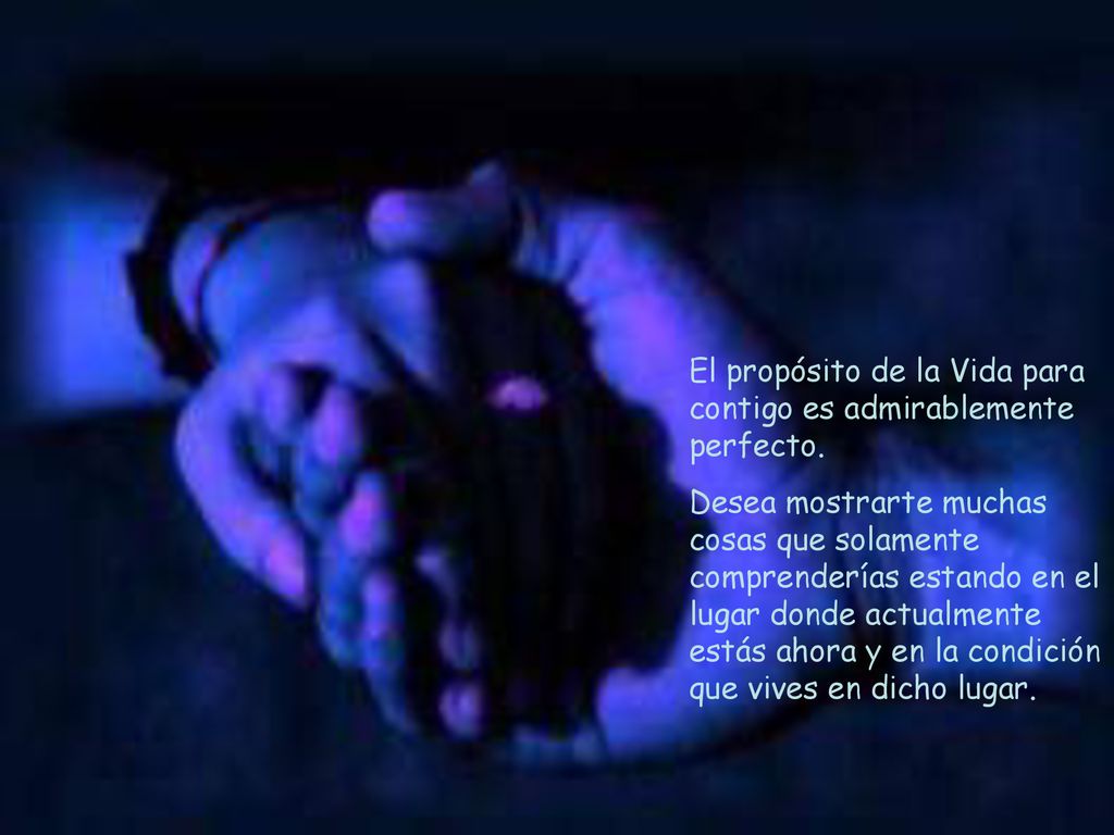El propósito de la Vida para contigo es admirablemente perfecto.