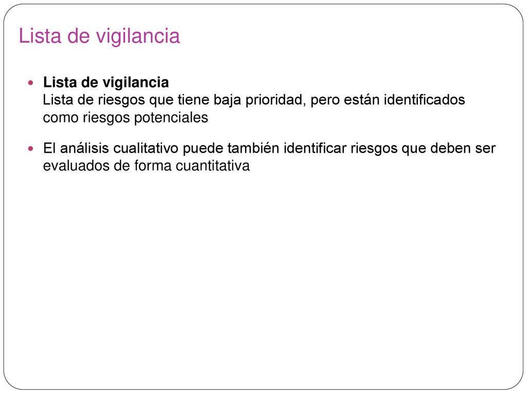 Lista de vigilancia Lista de vigilancia