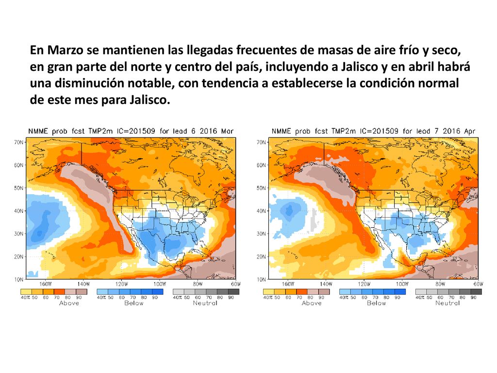 En Marzo se mantienen las llegadas frecuentes de masas de aire frío y seco,