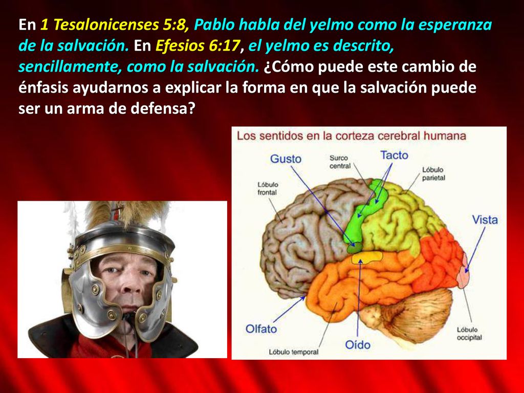 En 1 Tesalonicenses 5:8, Pablo habla del yelmo como la esperanza de la salvación.