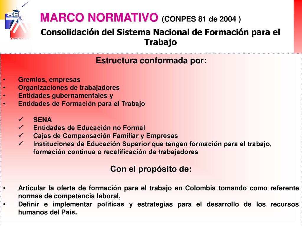 Consolidación del Sistema Nacional de Formación para el Trabajo
