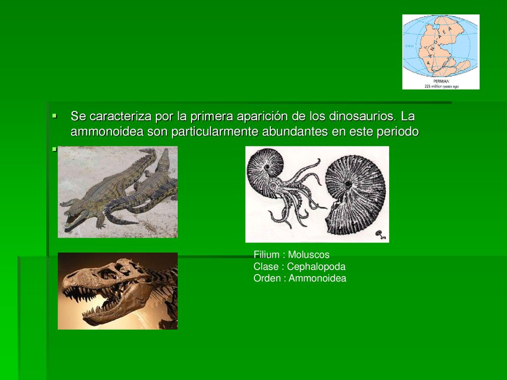 Se caracteriza por la primera aparición de los dinosaurios