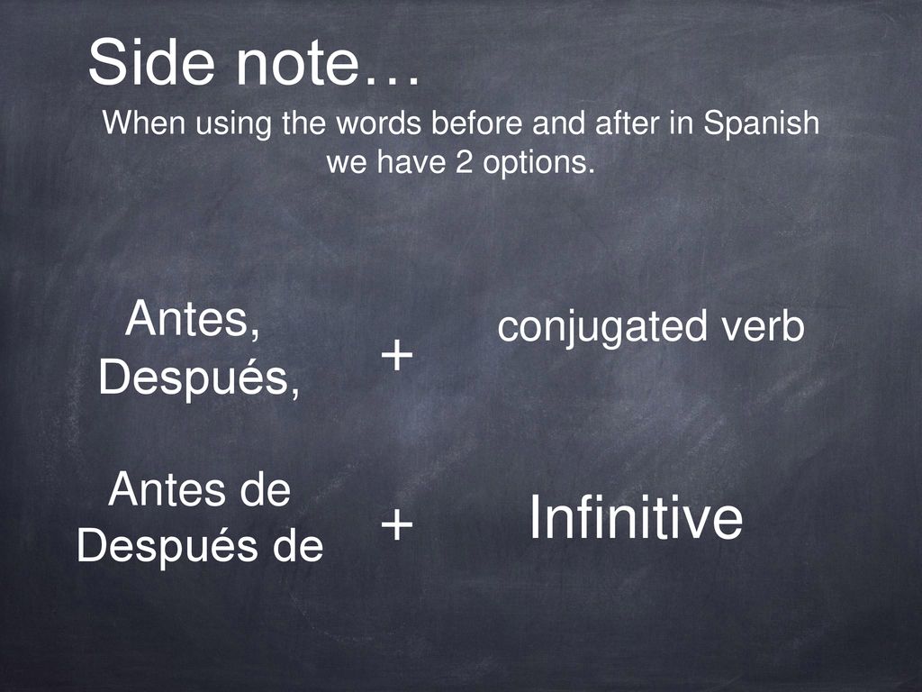 When using the words before and after in Spanish we have 2 options.