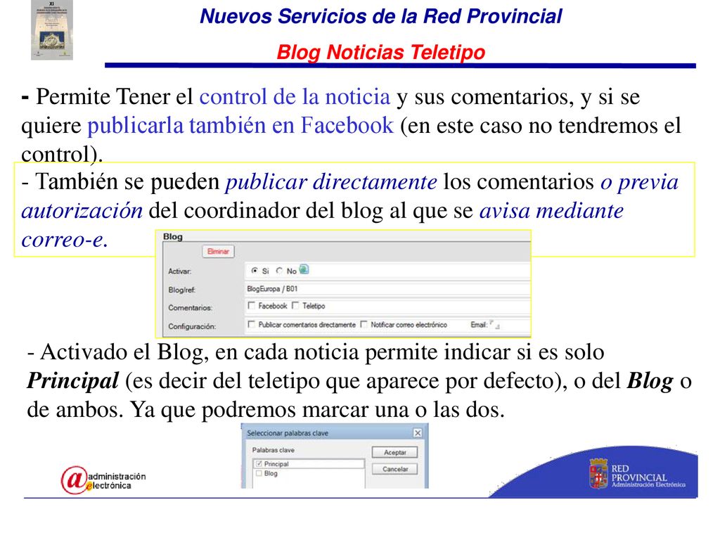 Nuevos Servicios de la Red Provincial Blog Noticias Teletipo