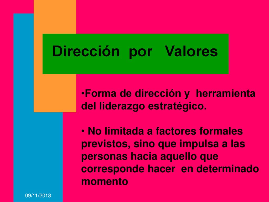 Dirección por Valores Forma de dirección y herramienta