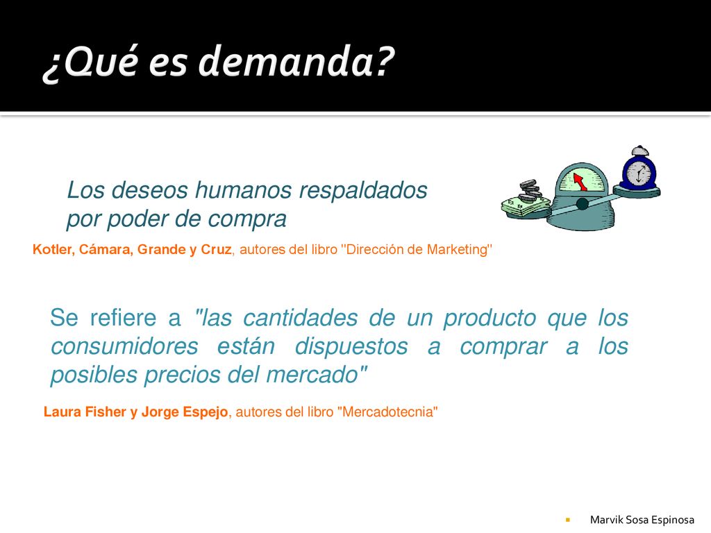 ¿Qué es demanda Los deseos humanos respaldados por poder de compra