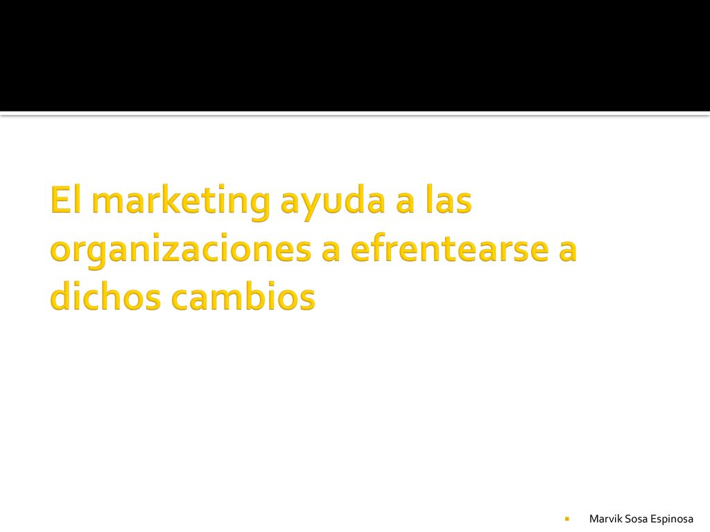 El marketing ayuda a las organizaciones a efrentearse a dichos cambios