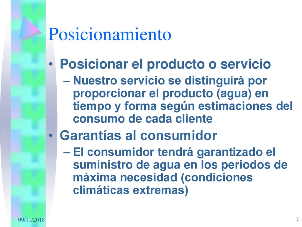 Posicionamiento Posicionar el producto o servicio