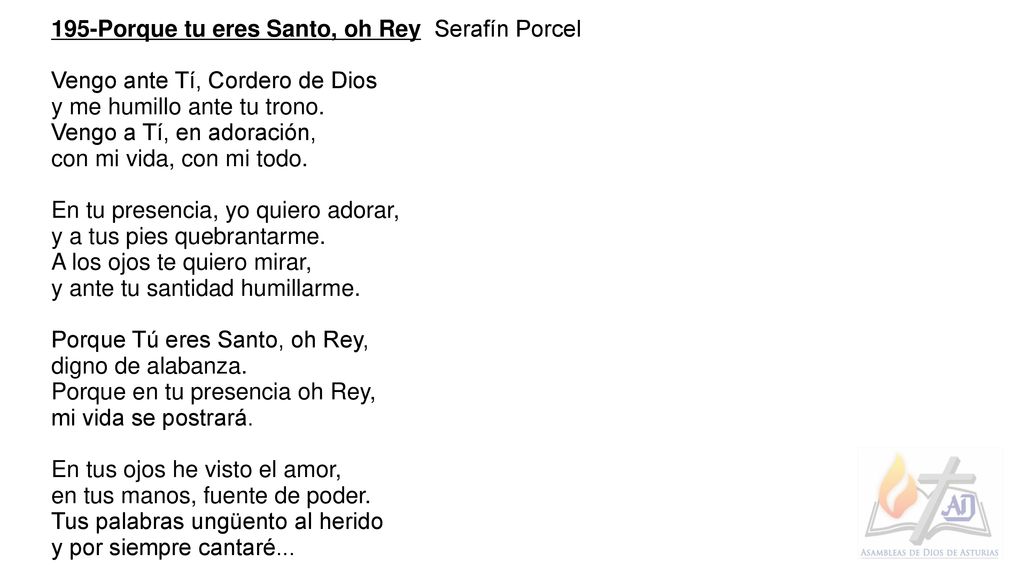 195-Porque tu eres Santo, oh Rey Serafín Porcel