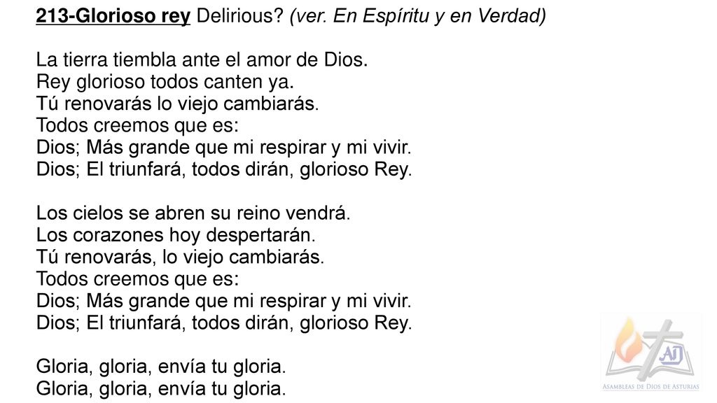 213-Glorioso rey Delirious (ver. En Espíritu y en Verdad)