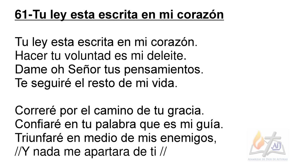 61-Tu ley esta escrita en mi corazón
