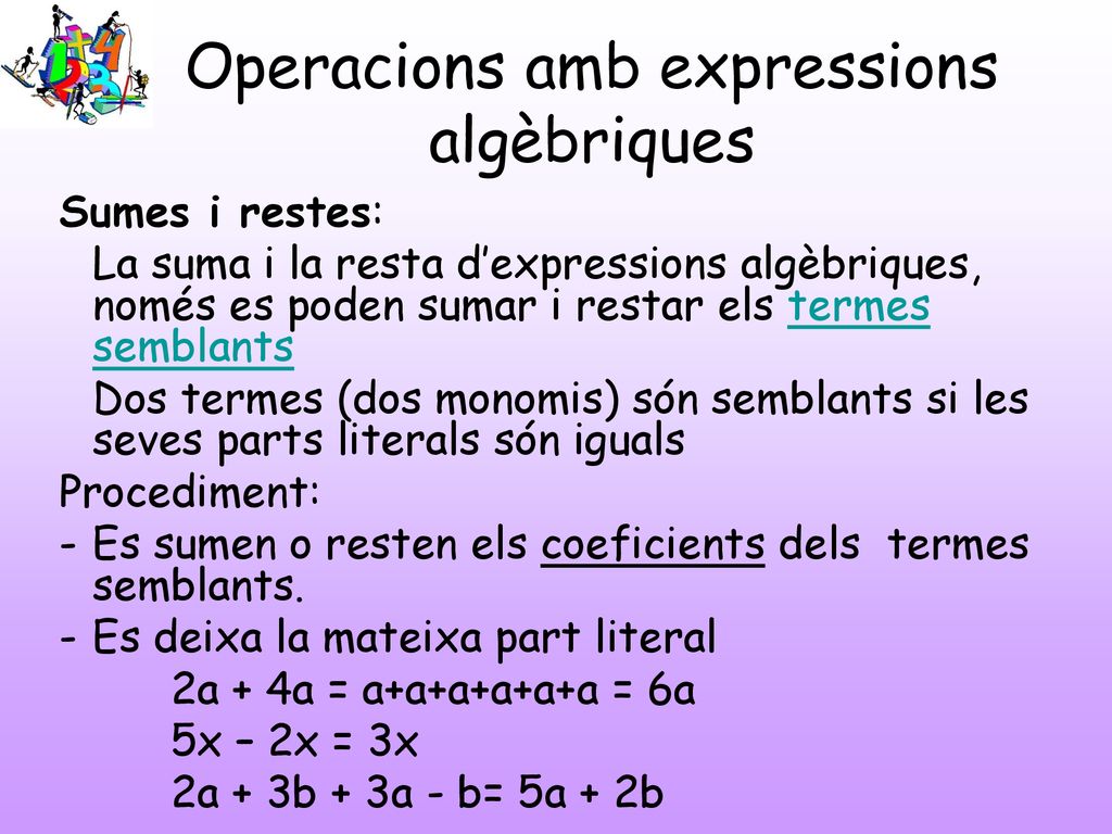 Operacions amb expressions algèbriques