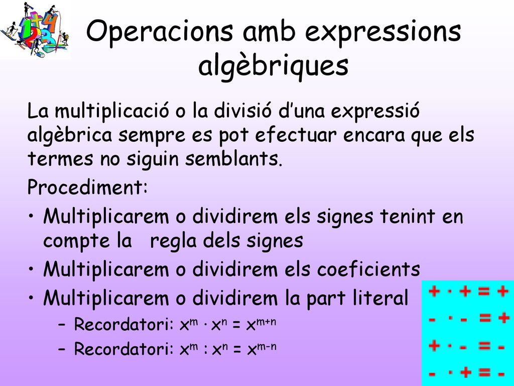 Operacions amb expressions algèbriques
