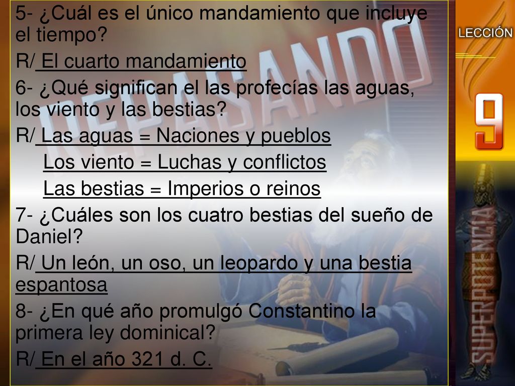 5- ¿Cuál es el único mandamiento que incluye el tiempo