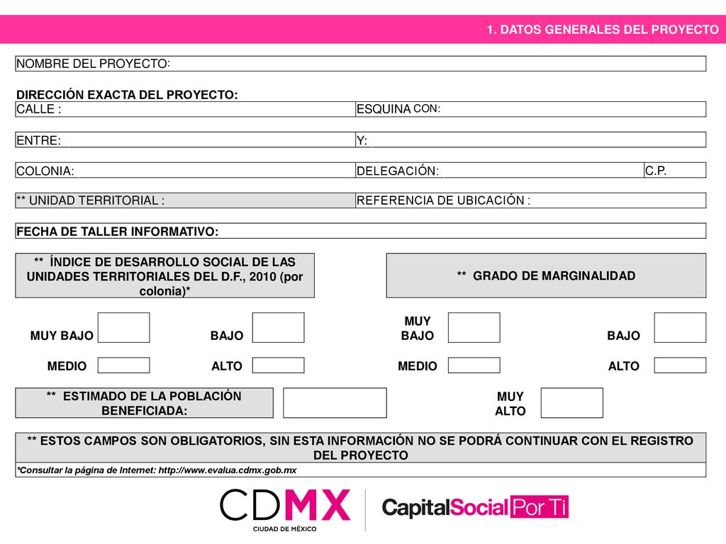 ** GRADO DE MARGINALIDAD ** ESTIMADO DE LA POBLACIÓN BENEFICIADA: