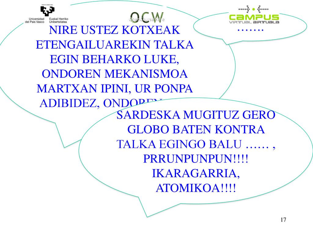 NIRE USTEZ KOTXEAK ETENGAILUAREKIN TALKA EGIN BEHARKO LUKE, ONDOREN MEKANISMOA MARTXAN IPINI, UR PONPA ADIBIDEZ, ONDOREN…….