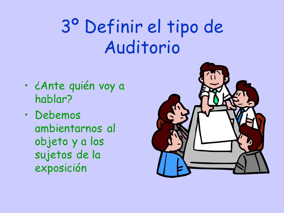 3º Definir el tipo de Auditorio