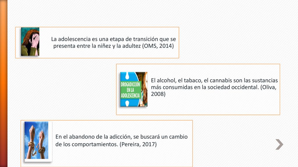 La adolescencia es una etapa de transición que se presenta entre la niñez y la adultez (OMS, 2014)