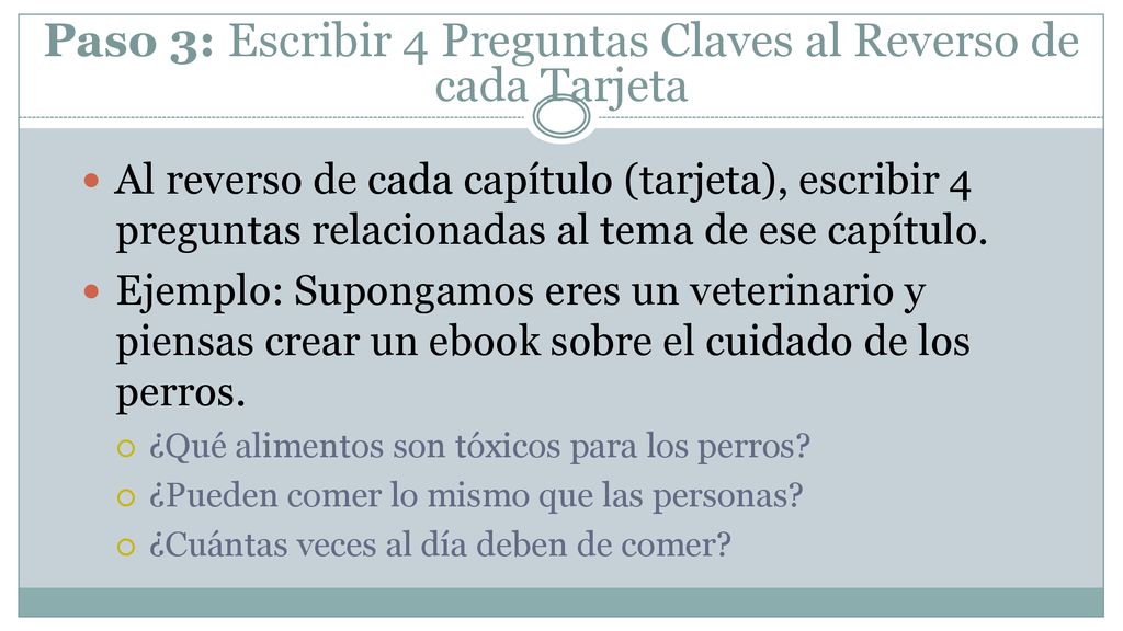 Paso 3: Escribir 4 Preguntas Claves al Reverso de cada Tarjeta