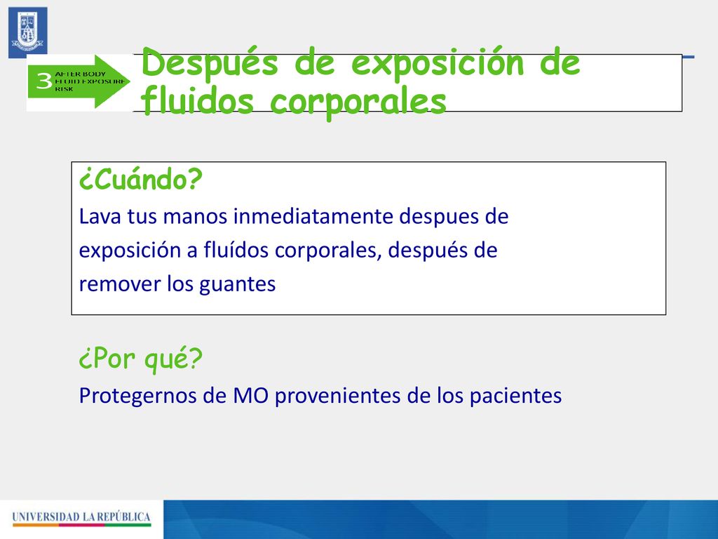 Después de exposición de fluidos corporales