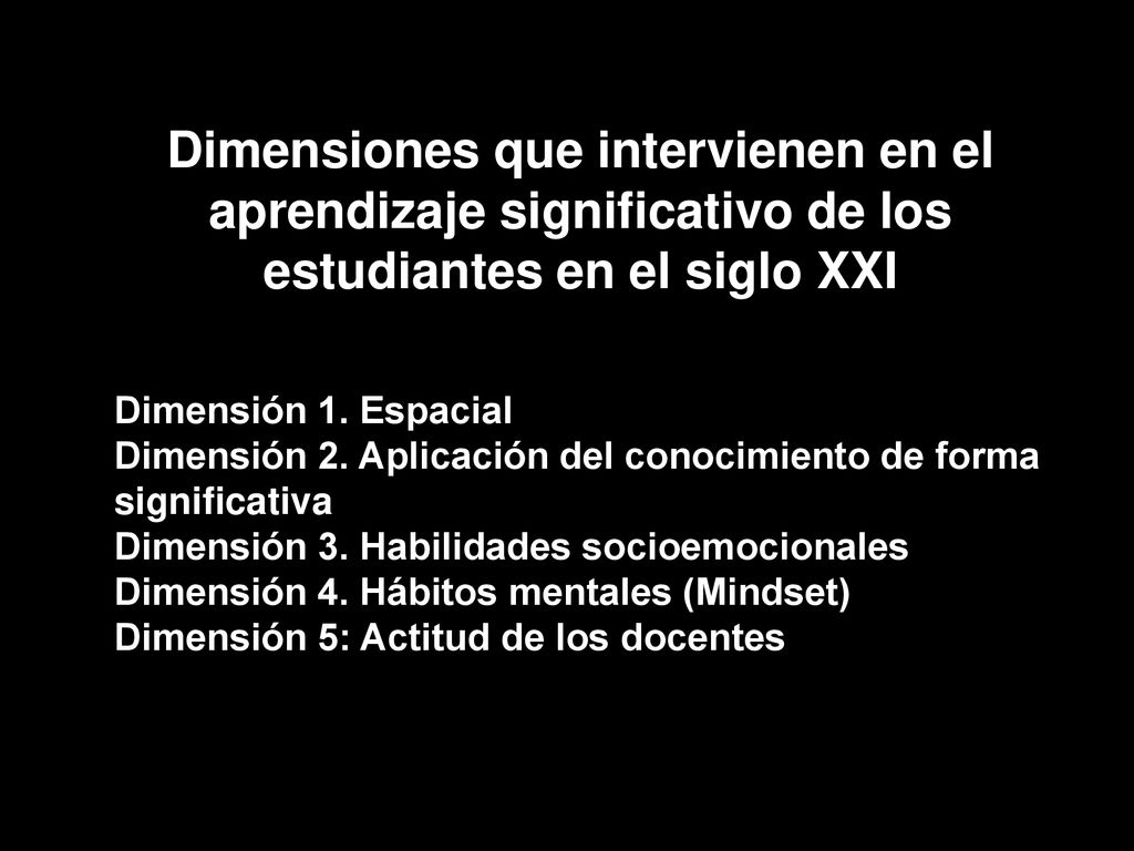 Dimensiones que intervienen en el aprendizaje significativo de los estudiantes en el siglo XXI