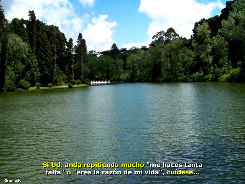 Si Ud. anda repitiendo mucho me haces tanta falta o eres la razón de mi vida , cuídese...