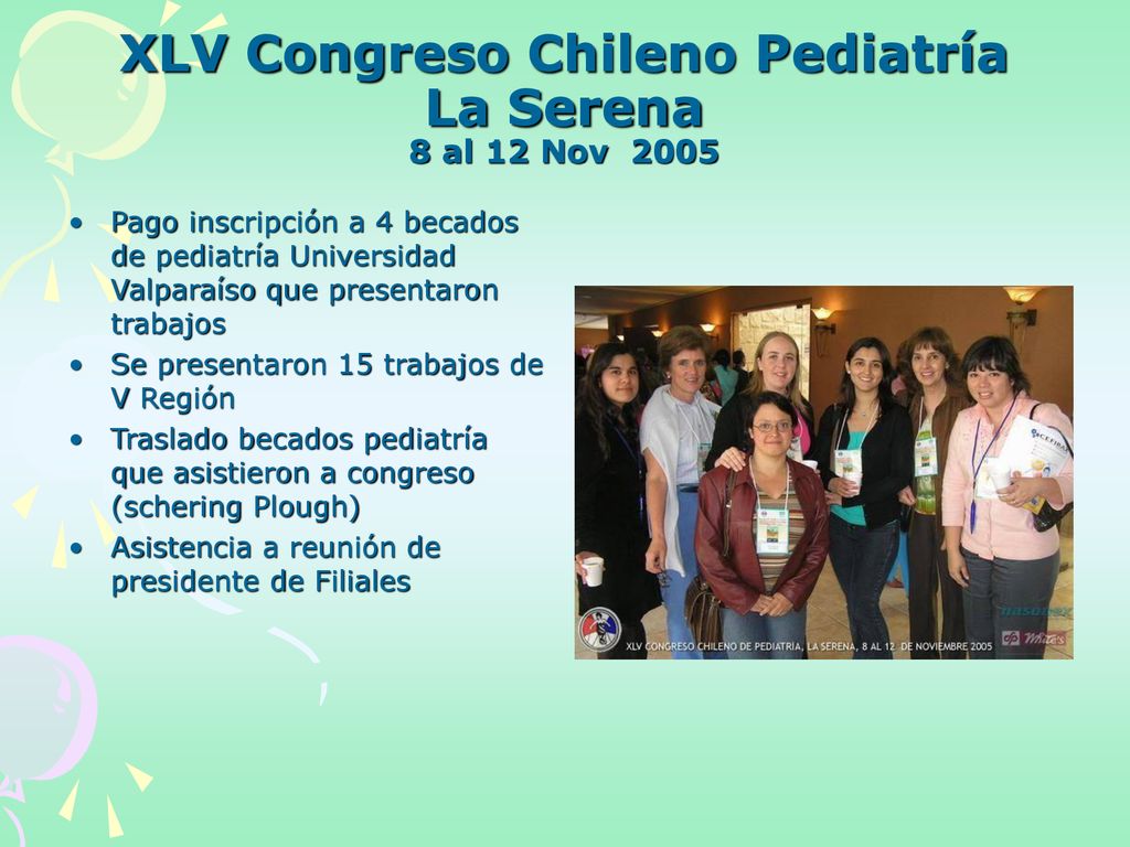XLV Congreso Chileno Pediatría La Serena 8 al 12 Nov 2005