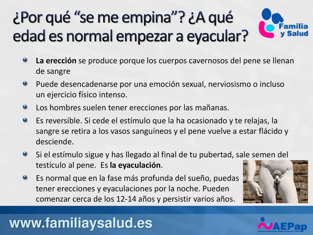 ¿Por qué se me empina ¿A qué edad es normal empezar a eyacular